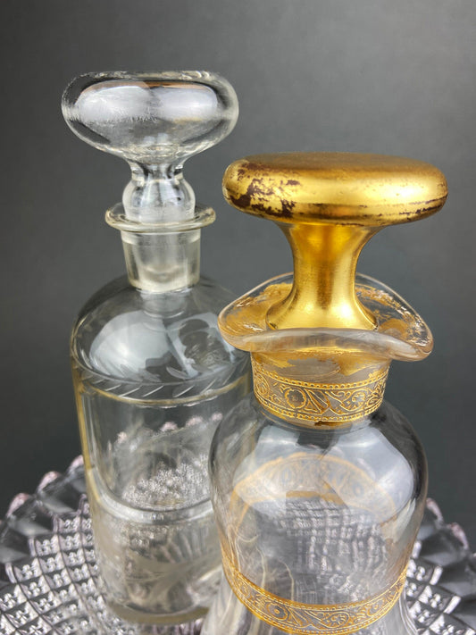 Antique Apothecary Perfume Bottles. Set of 2 Victorian Rose Water Bottles. (product 10485249638683 image 44047584493851)