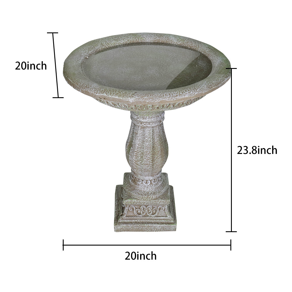 Concrete Antique Bird Bath Ornate Pedestal 23 Inch - Bird Bath - by Water Fountain online (image 7 of 7) | Heavy Bass &