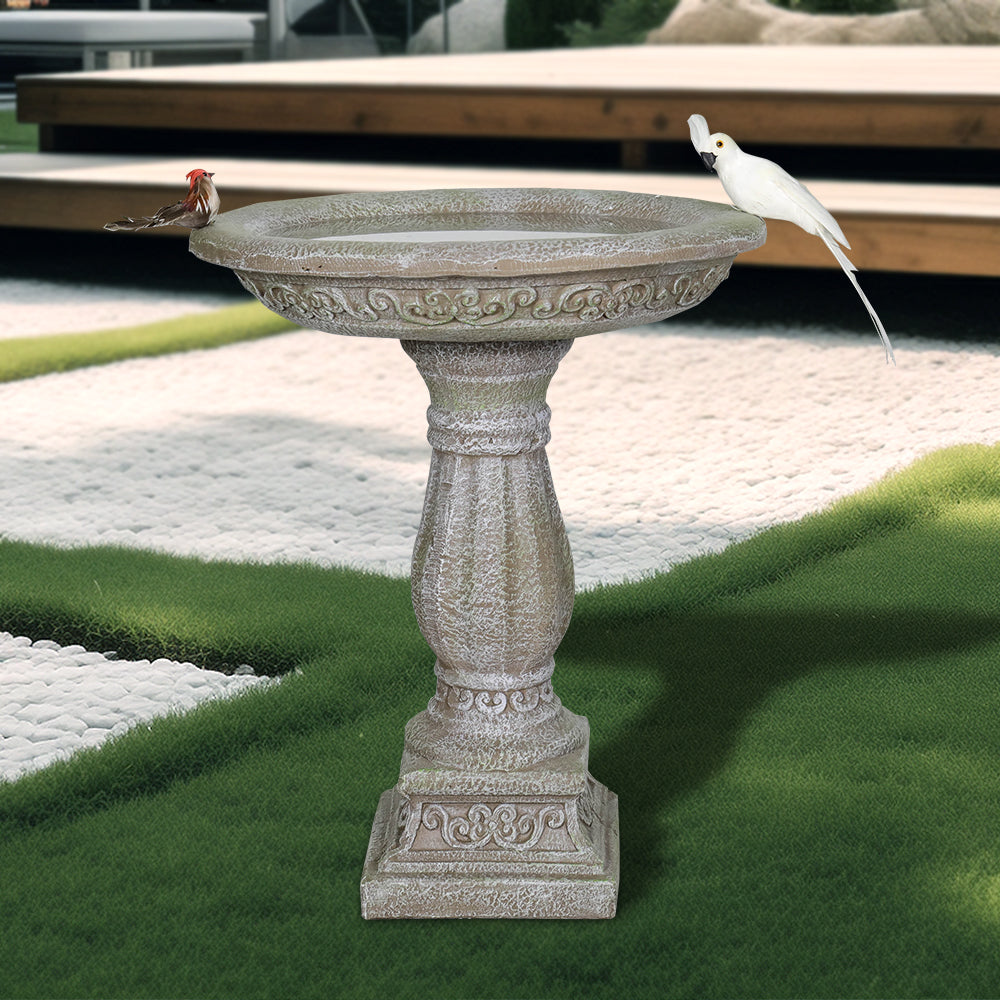 Concrete Antique Bird Bath Ornate Pedestal 23 Inch - Bird Bath - by Water Fountain online (image 2 of 7) | Heavy Bass &