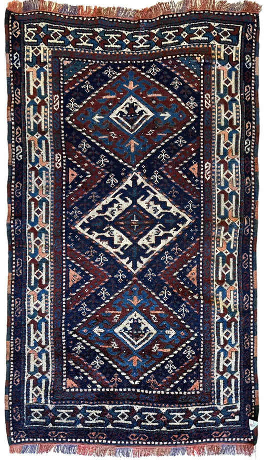 Rugistan 1920’s Antique Kurdish Rug 3’6” X 6’3” - Antique Rug