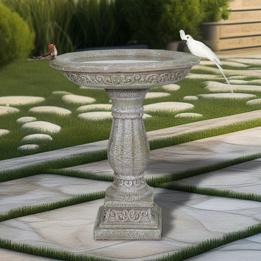 Concrete Antique Bird Bath Ornate Pedestal 23 Inch - Bird Bath - by Water Fountain online (image 1 of 7) | Heavy Bass &