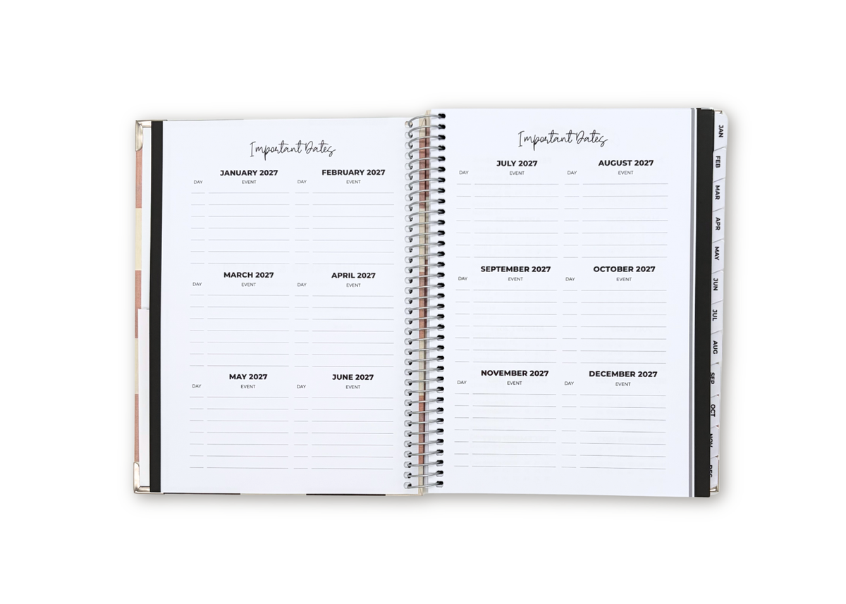2027 Checkered Weekly Planner