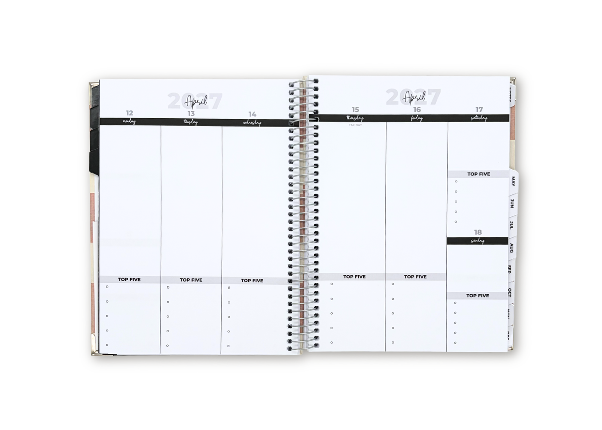 2027 Checkered Weekly Planner Basic Bundle