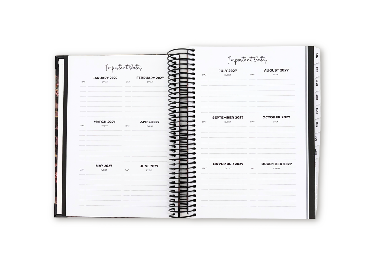 2027 Black Leather Look Daily Planner