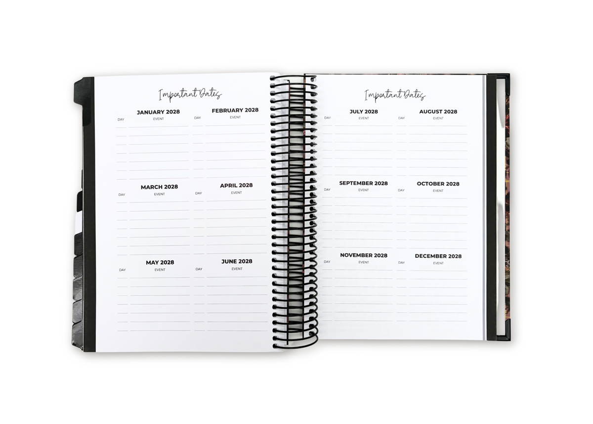 2027 Black Leather Look Daily Planner
