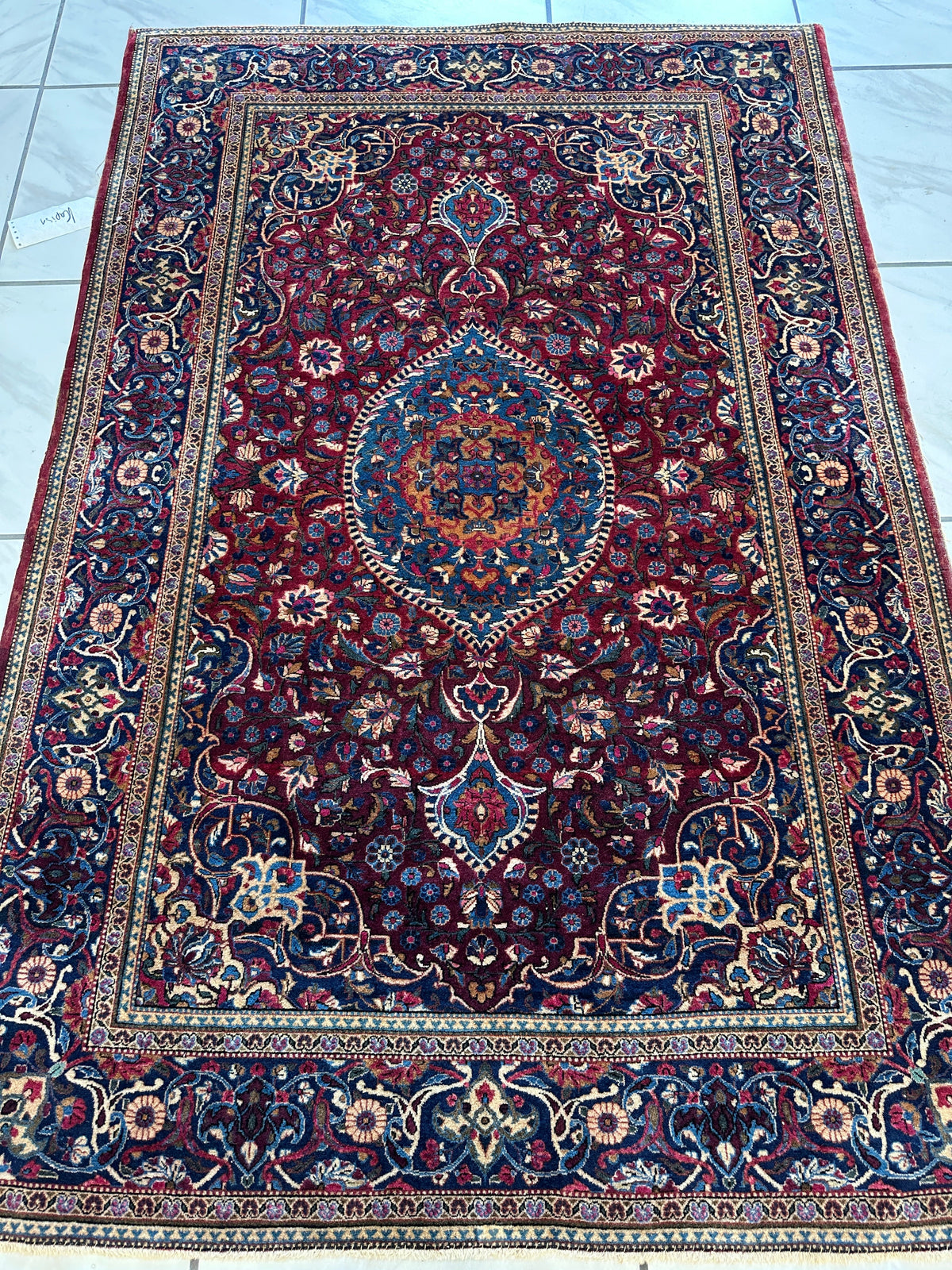 Rugistan Antique Persian Kashan Debir Rug – 4’3” x 6’4” – Circa 1920s – Hand-Knotted Fine Wool