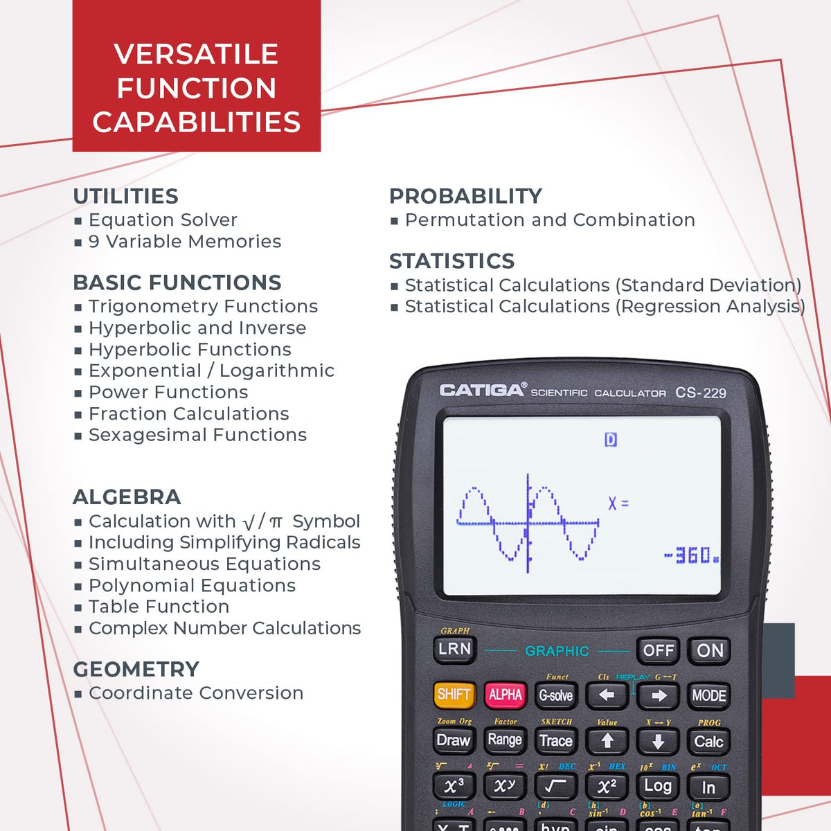 CS-229 Scientific Calculator with Graphics, Multiple Modes