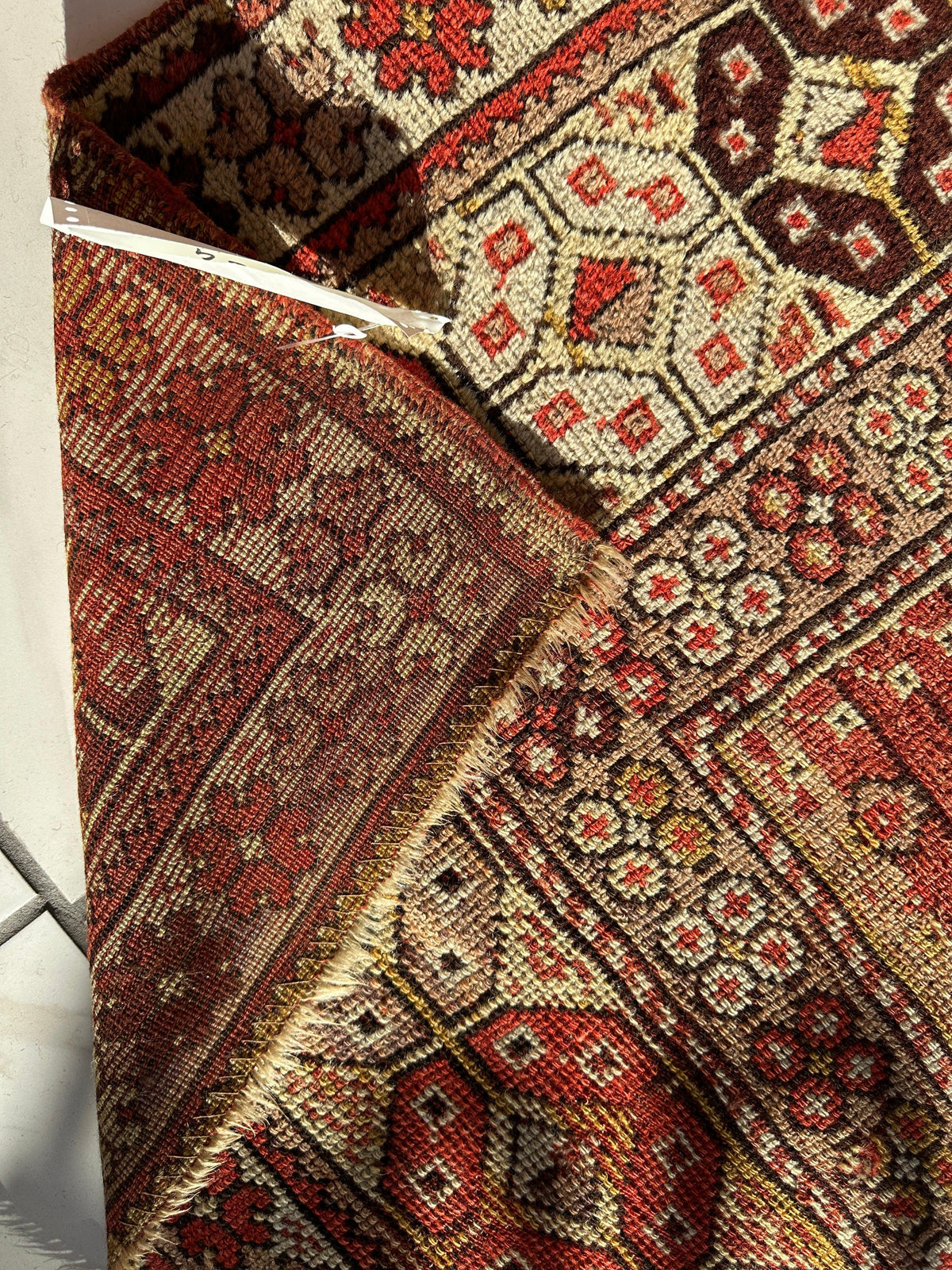 Rugistan Antique Turkish Wool Distressed Prayer Rug 4’3” x 5’11”