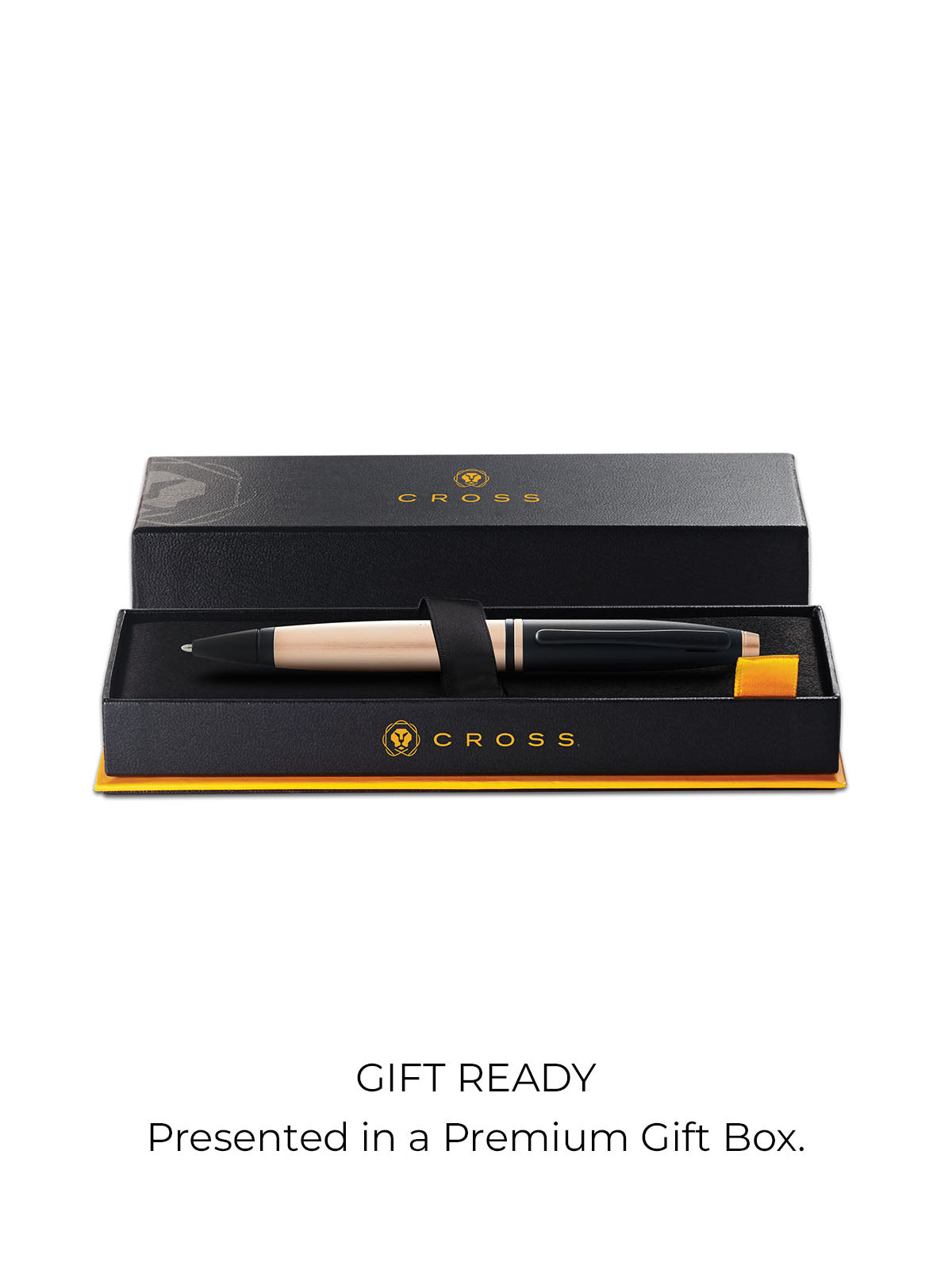 A.T. Cross Calais™ Brushed Rose Gold Plate and Black Lacquer Ballpoint Pen - by A.T. Cross (image 4 of 5) | Heavy Bass &