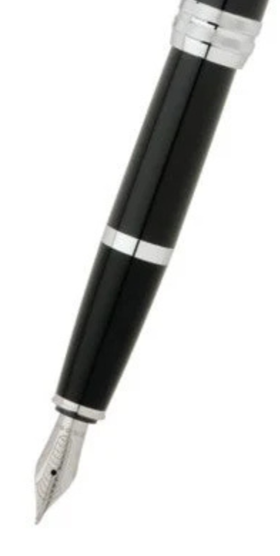 Bailey™ Black Lacquer Stainless Steel Medium Nib Fountain Pen