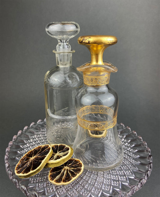 Antique Apothecary Perfume Bottles. Set of 2 Victorian Rose Water Bottles. Beautifully Detailed (product 10485249638683)