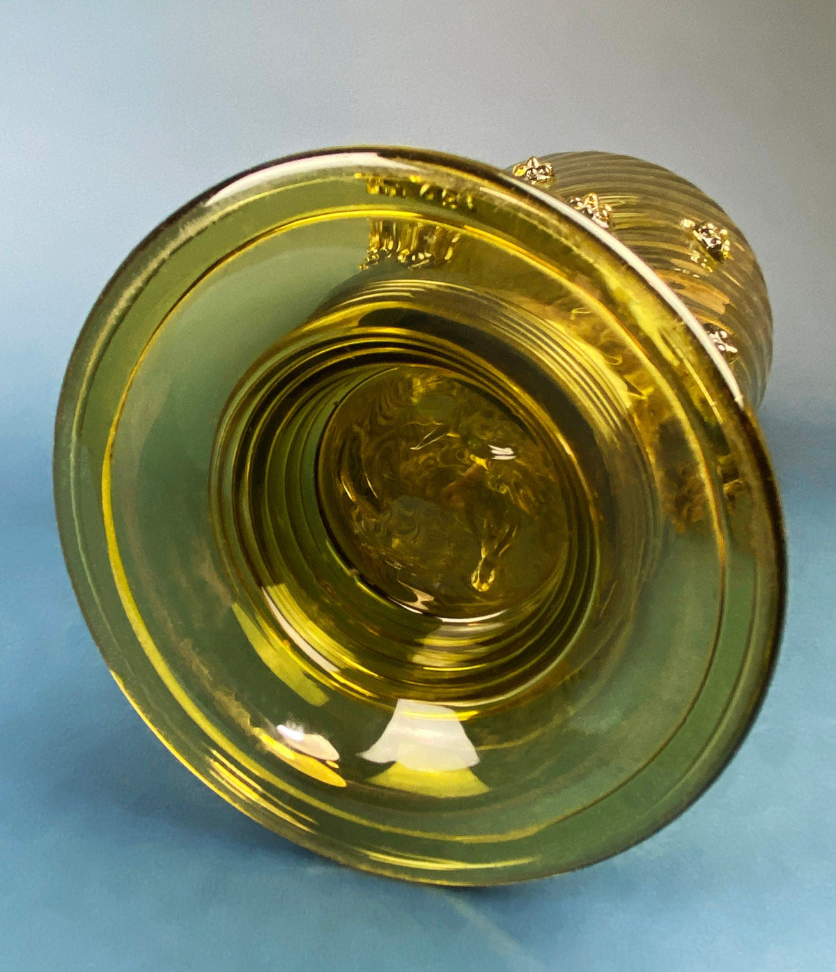 XL Vintage Glass Pitcher with Pewter Detailing. Antique Hand Blown Large 18" (product 10485249671451 image 44047584952603)