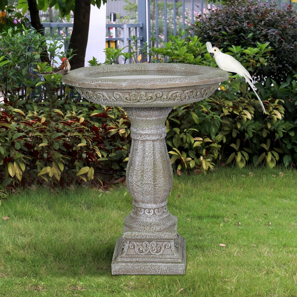 Concrete Antique Bird Bath Ornate Pedestal 23 Inch - Bird Bath - by Water Fountain online (image 3 of 7) | Heavy Bass &