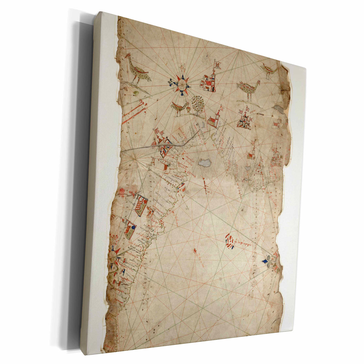 3dRose PS Vintage - Old Antique Map Vintage art - Museum Grade Canvas Wrap (cw_123533) - Museum (product 10485249343771)