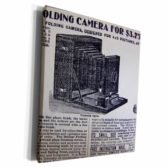 3dRose Florene Vintage - Antique Camera - Museum Grade Canvas Wrap (cw_22560) - Museum Grade Canvas (product 10485249212699)