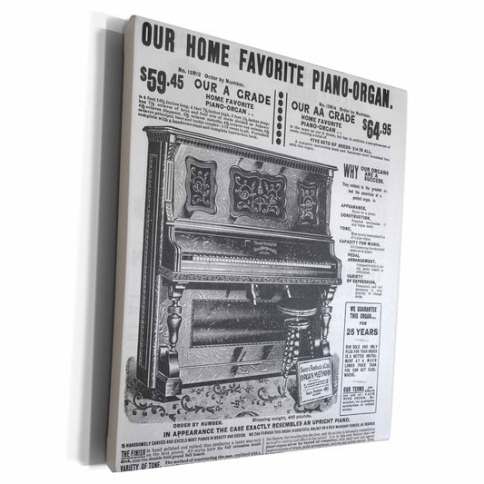 3dRose Florene Vintage - Antique Piano - Museum Grade Canvas Wrap (cw_33349) - Museum Grade Canvas Wrap - by 3dRose (image 1