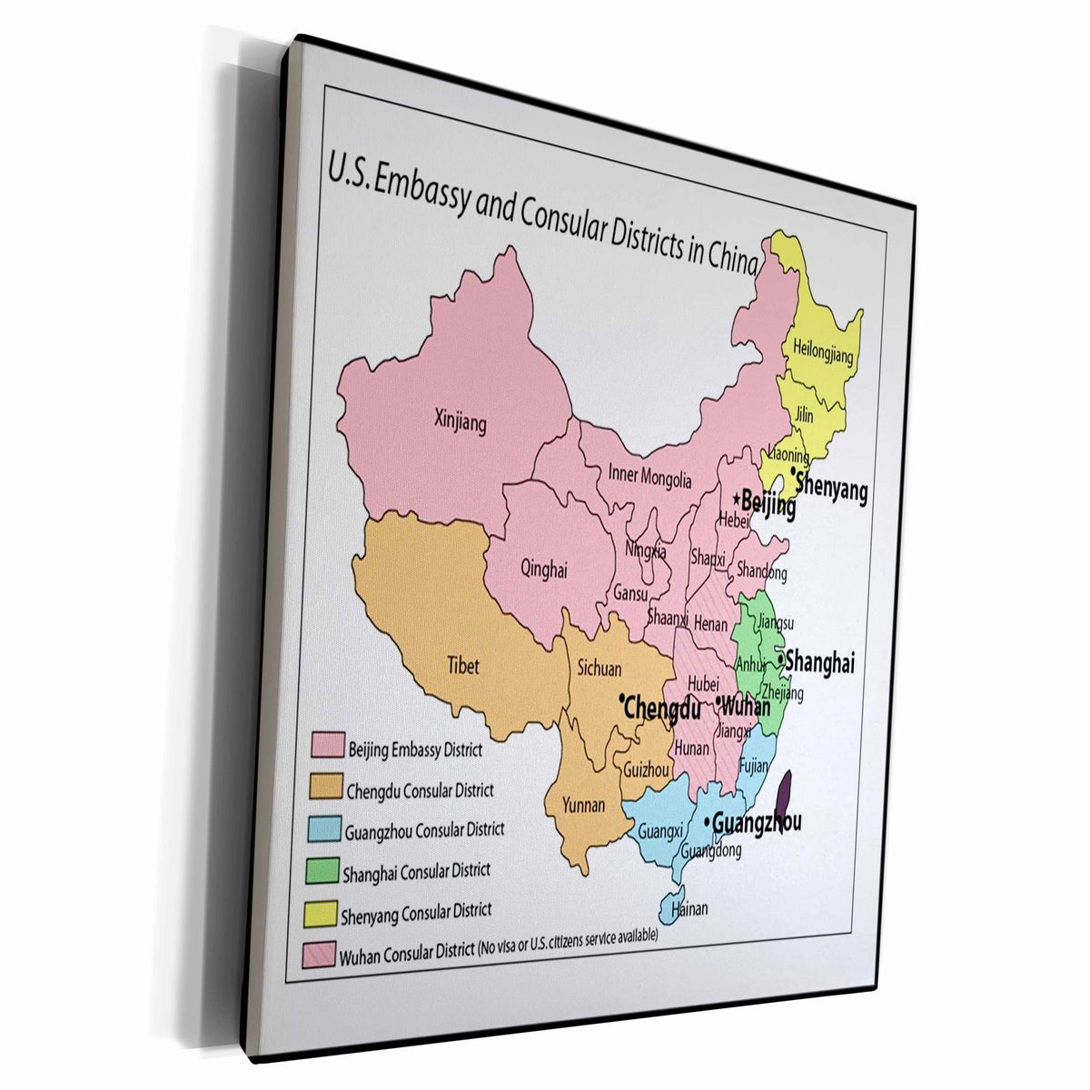 3dRose Florene Vintage - Antique Map Of China - Museum Grade Canvas Wrap (cw_56091) - Museum Grade (product 10485248065819)