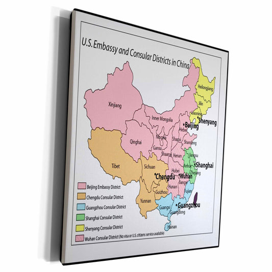 3dRose Florene Vintage - Antique Map Of China - Museum Grade Canvas Wrap (cw_56091) - Museum Grade (product 10485248065819)