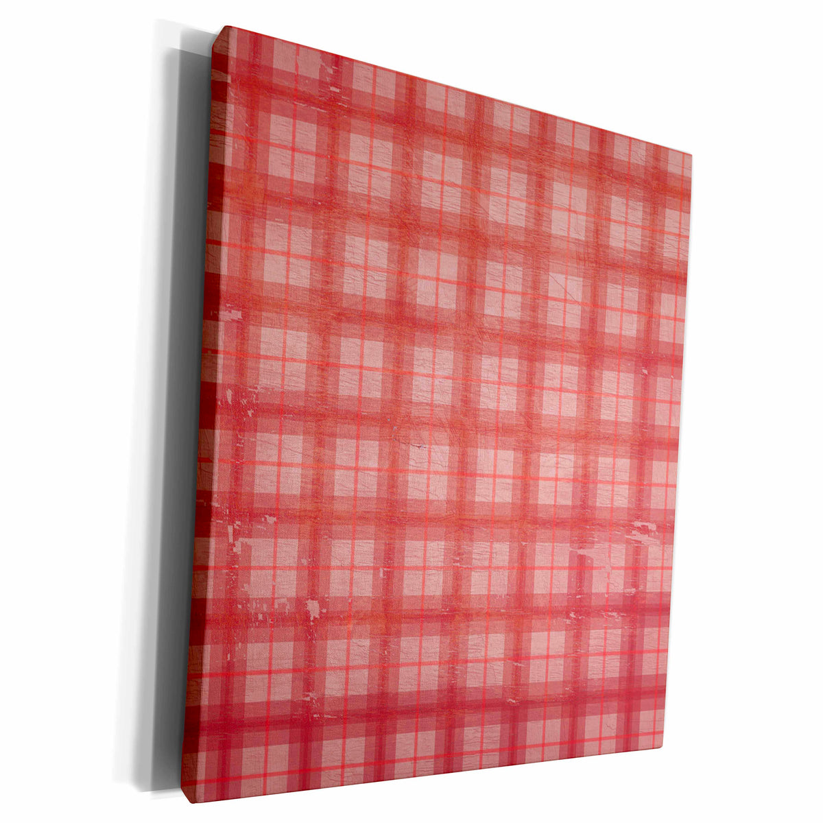 3dRose PS Vintage - Old Antique Pink Plaid - Museum Grade Canvas Wrap (cw_99322) - Museum Grade (product 10485247672603)