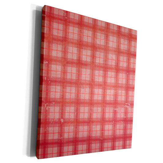 3dRose PS Vintage - Old Antique Pink Plaid - Museum Grade Canvas Wrap (cw_99322) - Museum Grade (product 10485247672603)