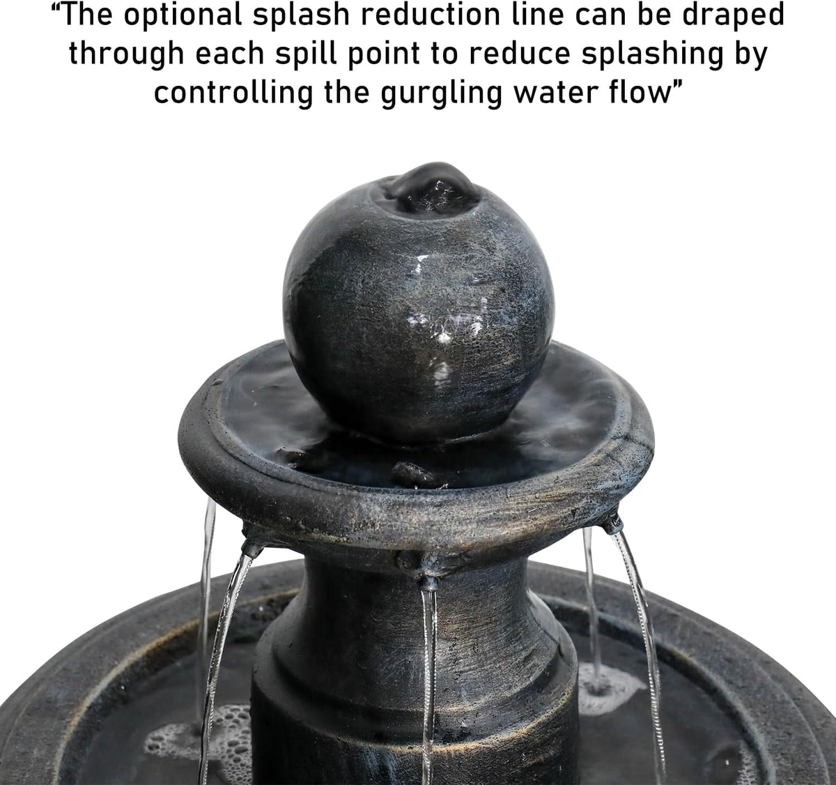 Concrete Antique Black 3 Tier Outdoor Water Fountain - Outdoor Fountain - by Water Fountain online (image 7 of 7) | Heavy