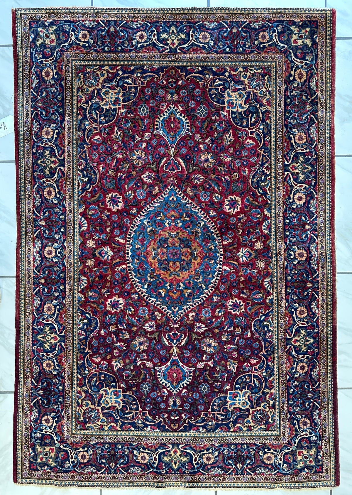 Rugistan Antique Persian Kashan Debir Rug – 4’3” x 6’4” – Circa 1920s – Hand-Knotted Fine Wool