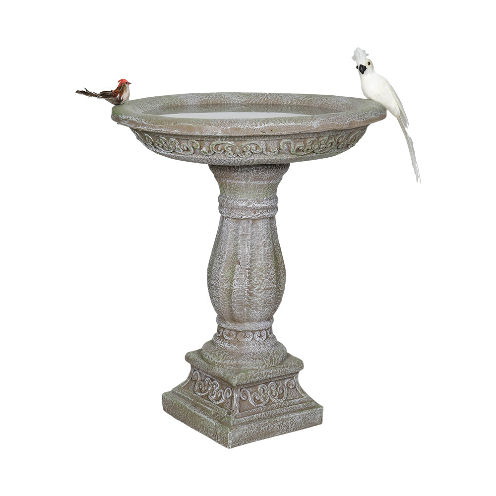 Concrete Antique Bird Bath Ornate Pedestal 23 Inch - Bird Bath - by Water Fountain online (image 6 of 7) | Heavy Bass &