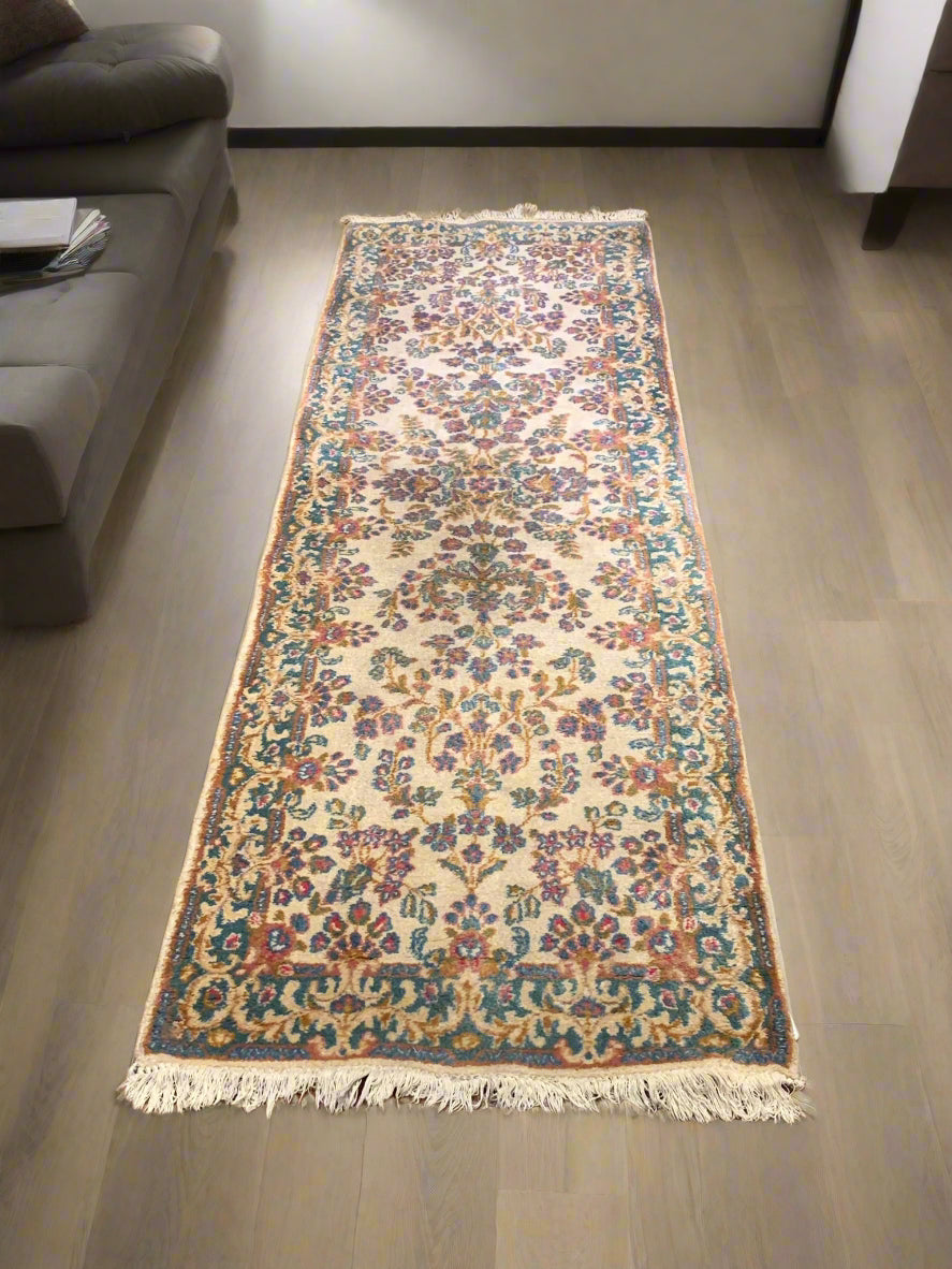 Crafters and Weavers Timeless Beauty, Woven by Hand. Antique Persian Kirman Rug, size 2' 5" x 7' 11" - Rugs