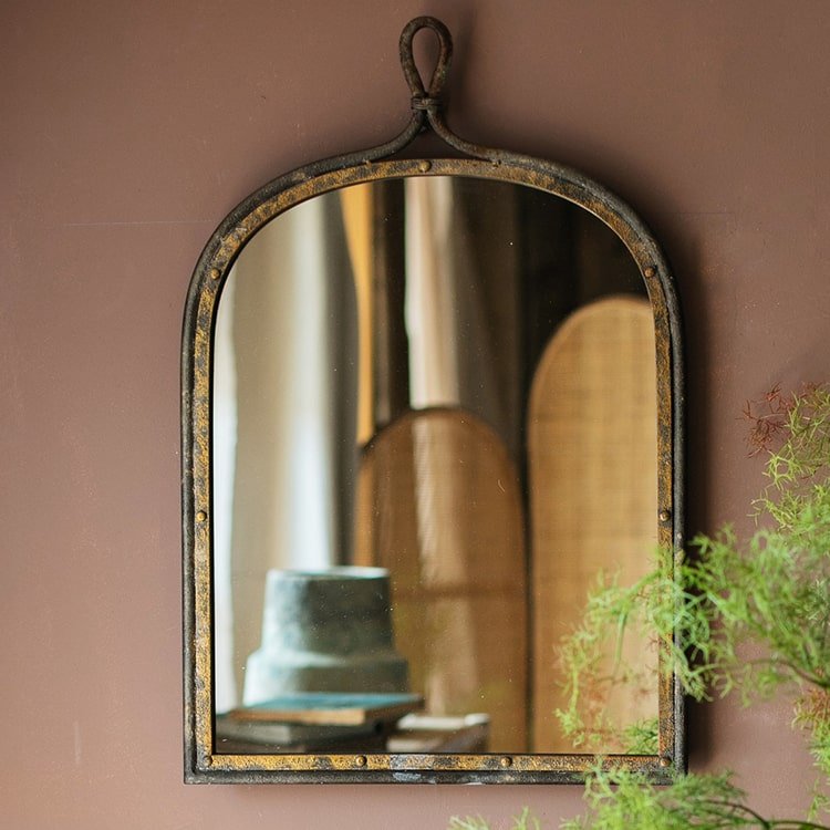 Antique Style Dark Iron Mirror - by RusticReach (image 1 of 10) | Heavy Bass & Prosody