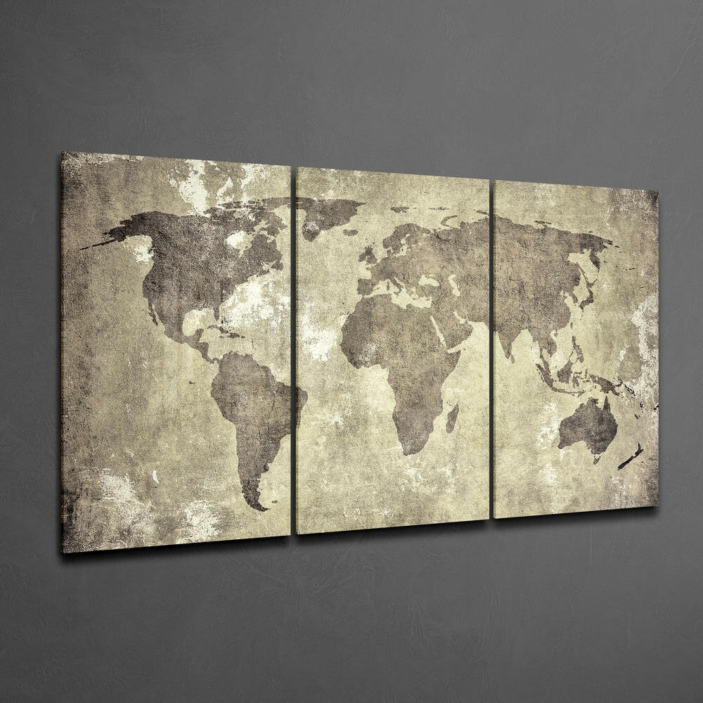 Antique World Map Mega Glass Wall Art - Wall Decoration - by Insigneart USA (image 2 of 3) | Heavy Bass & Prosody
