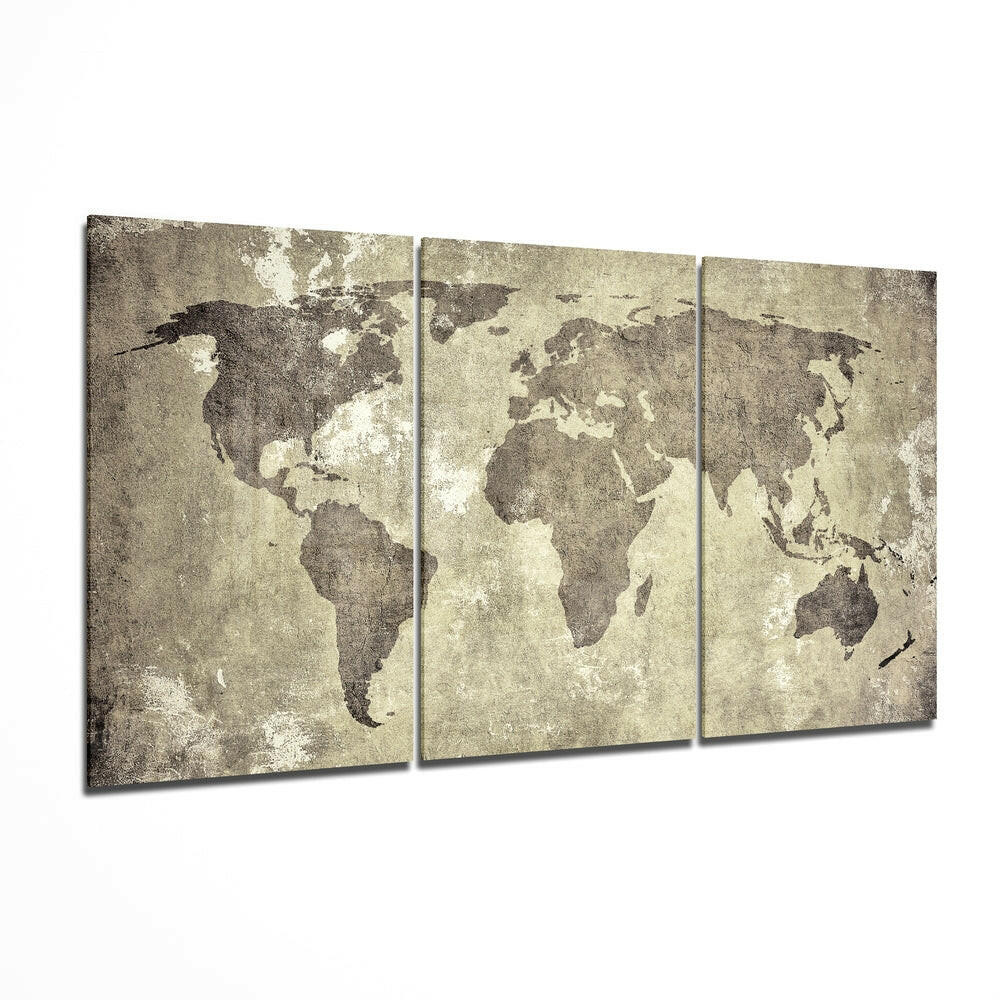 Antique World Map Mega Glass Wall Art - Wall Decoration - by Insigneart USA (image 1 of 3) | Heavy Bass & Prosody