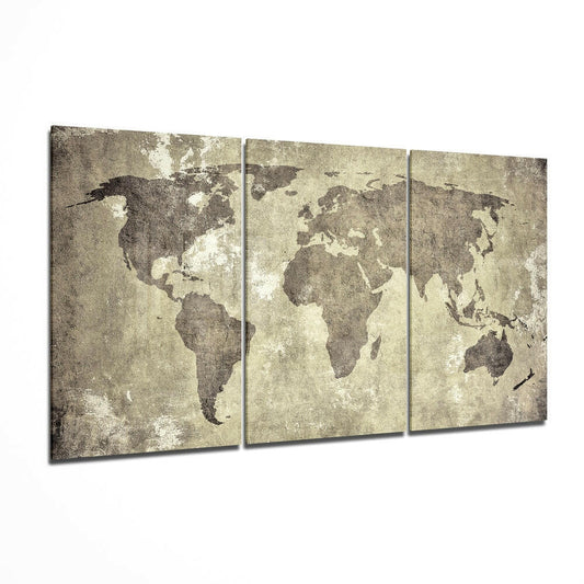 Antique World Map Mega Glass Wall Art - Wall Decoration - by Insigneart USA (image 1 of 3) | Heavy Bass & Prosody