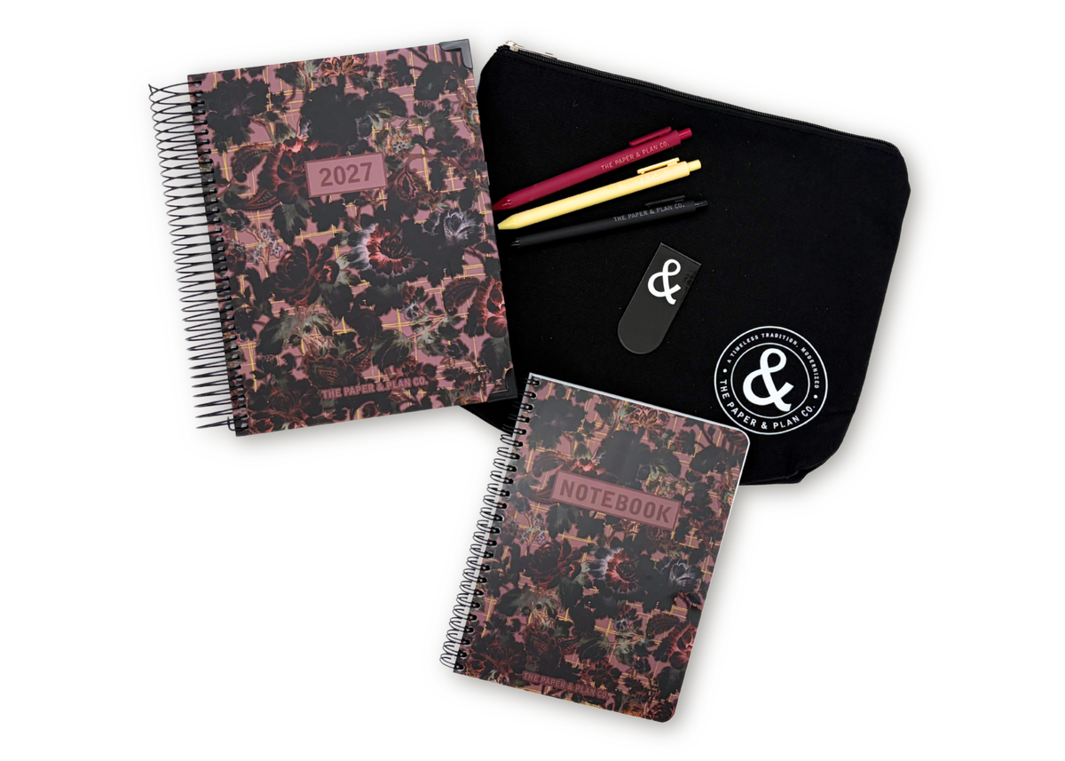 The Paper & Plan Co 2027 Velvet Floral Daily Planner Premium Bundle - by The Paper & Plan Co (image 1 of 12) | Heavy Bass &