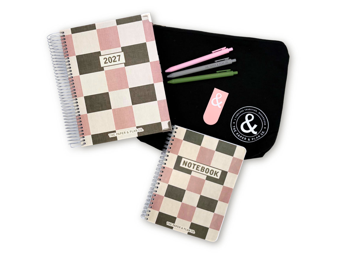 2027 Checkered Daily Planner Premium Bundle
