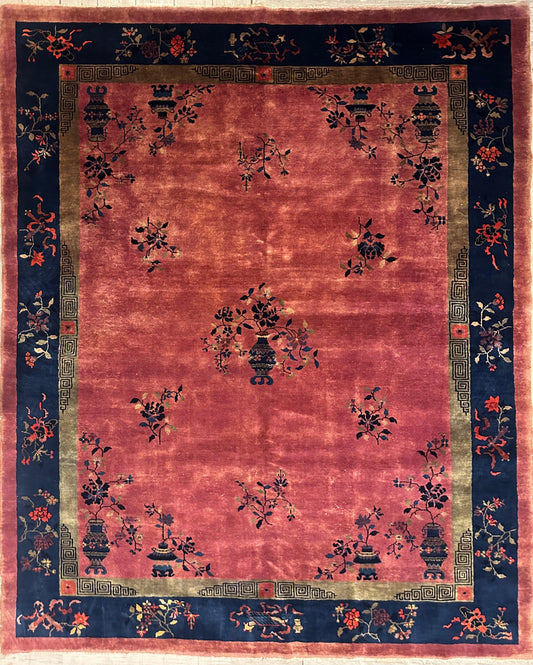 Rugistan Antique Nicholas Chinese Art Deco Rug - 8'2" X 9'9" - Area rug