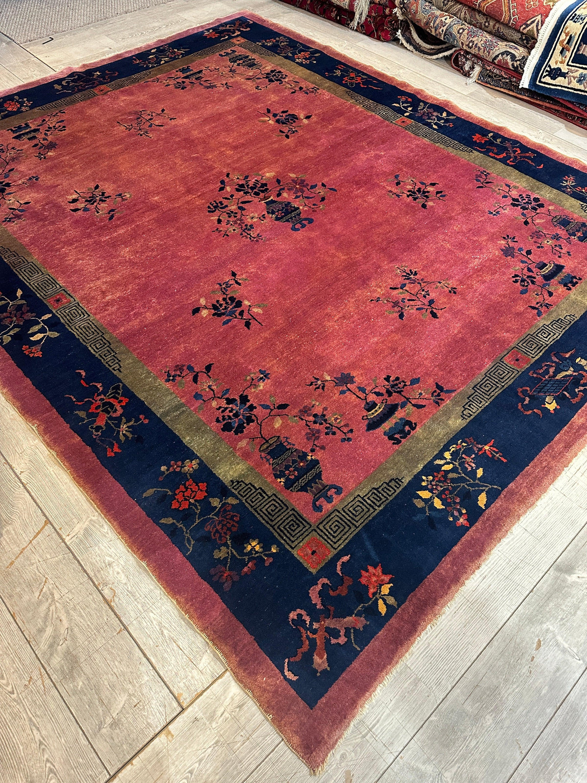 Rugistan Antique Nicholas Chinese Art Deco Rug - 8'2" X 9'9" - Area rug