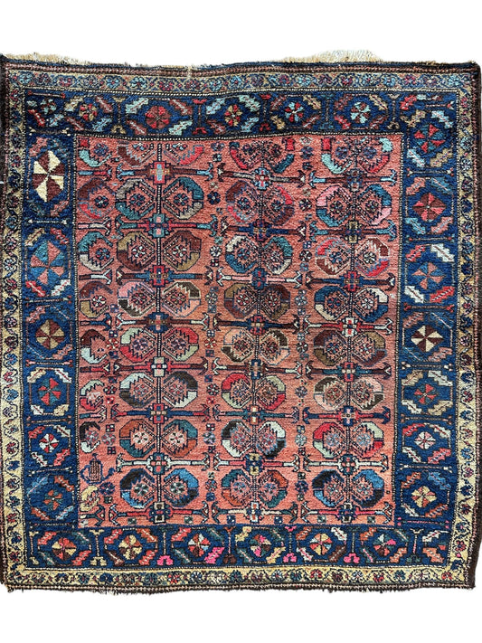 Rugistan Antique One of Kind Persian Hamedan Enjelas Rug 3’11” x 4’4” - Antique Rug