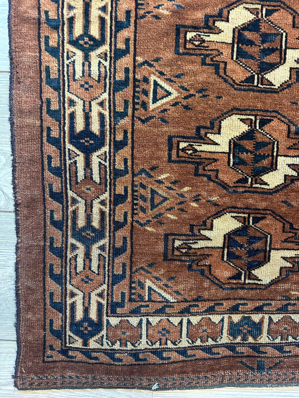 Rugistan Antique Tekke Yomud Yomut Saryk Chuval Rug Bag Face, Turkmen Rug, Turkoman Rug 2’6”x3’9”