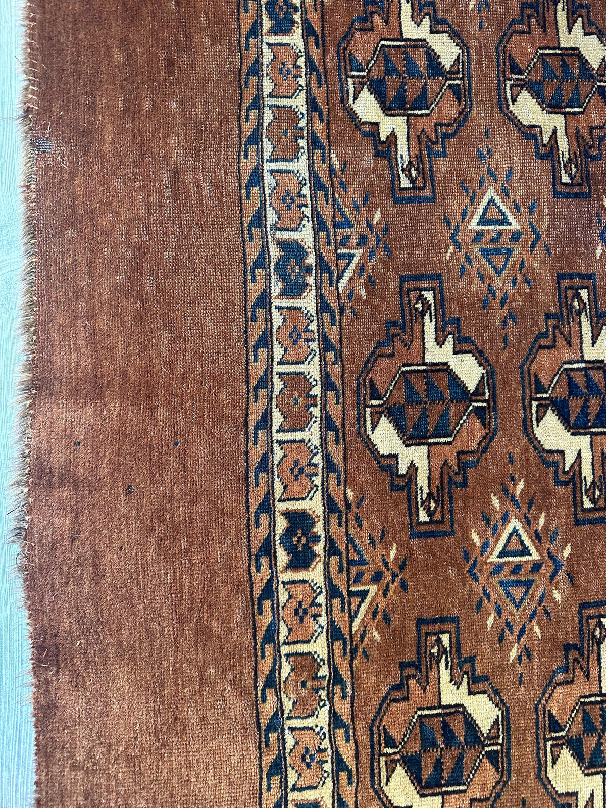 Rugistan Antique Tekke Yomud Yomut Saryk Chuval Rug Bag Face, Turkmen Rug, Turkoman Rug 2’6”x3’9”