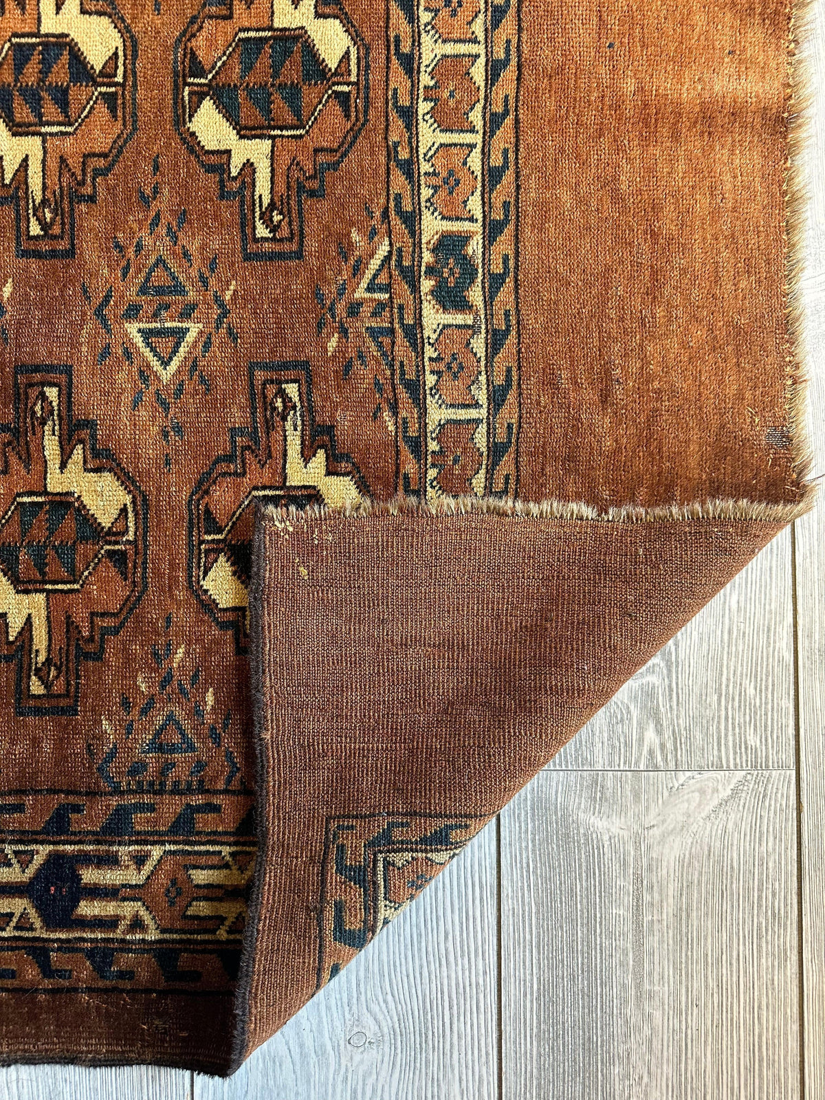 Rugistan Antique Tekke Yomud Yomut Saryk Chuval Rug Bag Face, Turkmen Rug, Turkoman Rug 2’6”x3’9”