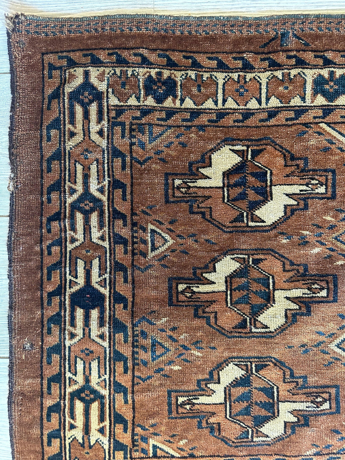 Rugistan Antique Tekke Yomud Yomut Saryk Chuval Rug Bag Face, Turkmen Rug, Turkoman Rug 2’6”x3’9”