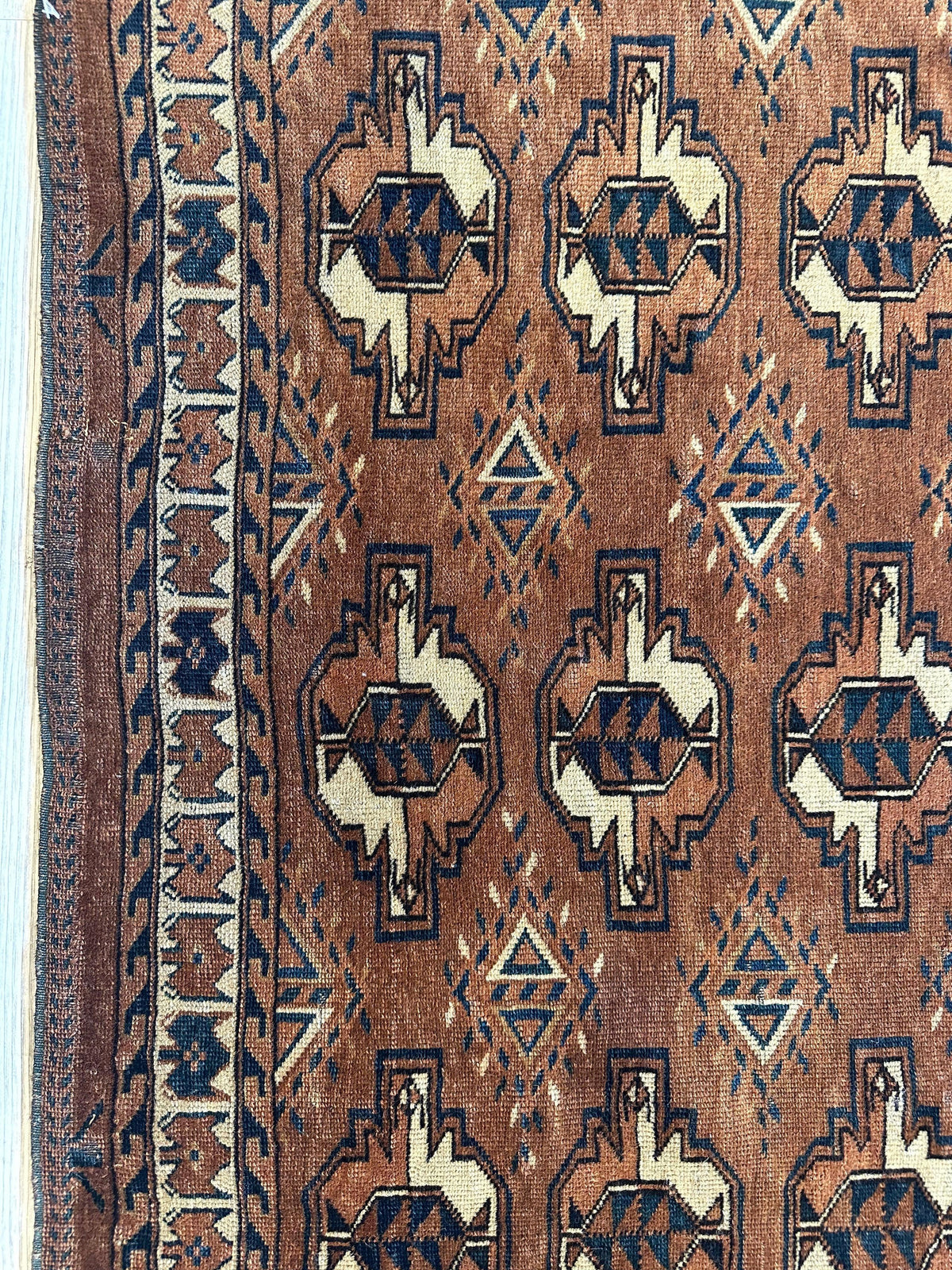 Rugistan Antique Tekke Yomud Yomut Saryk Chuval Rug Bag Face, Turkmen Rug, Turkoman Rug 2’6”x3’9”