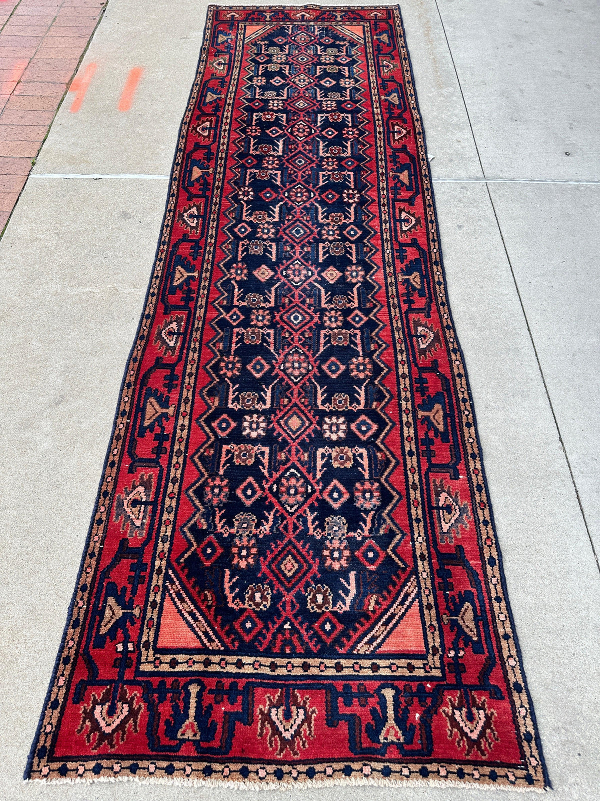 Rugistan Antique Vegetable Dye Malayer Persian Runner Rug 3x10’4”