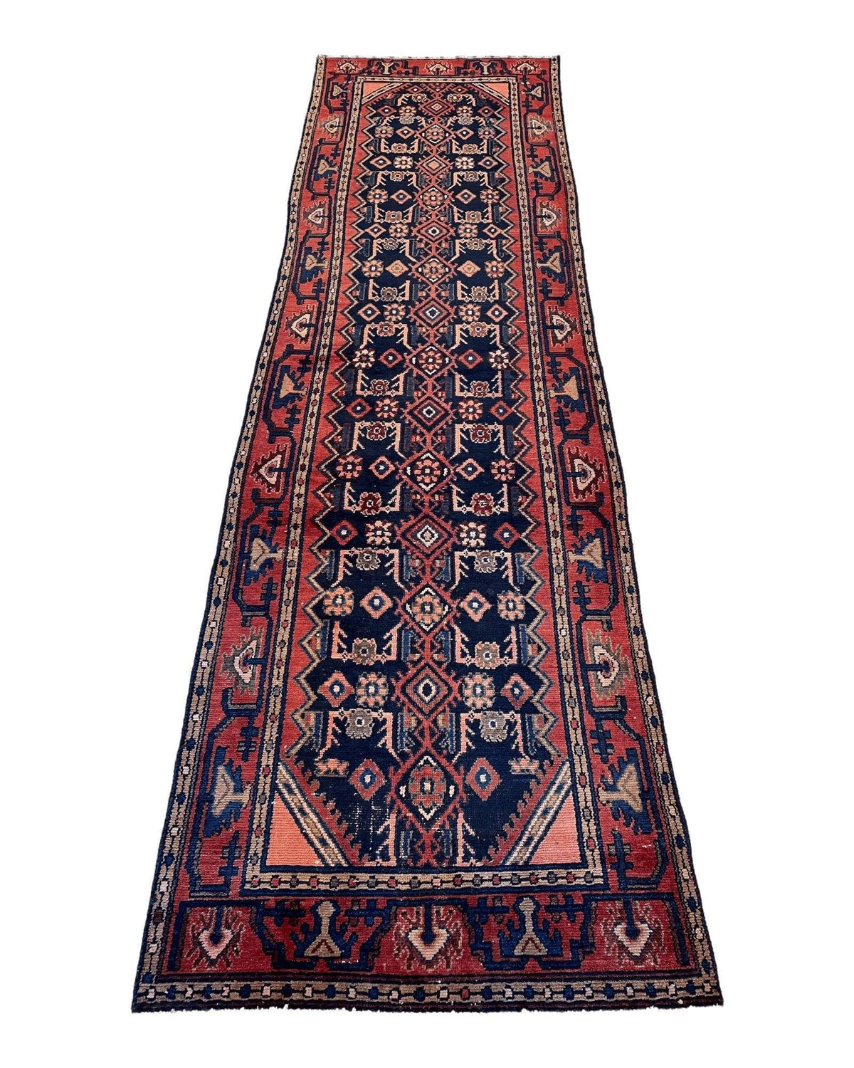 Rugistan Antique Vegetable Dye Malayer Persian Runner Rug 3x10’4”
