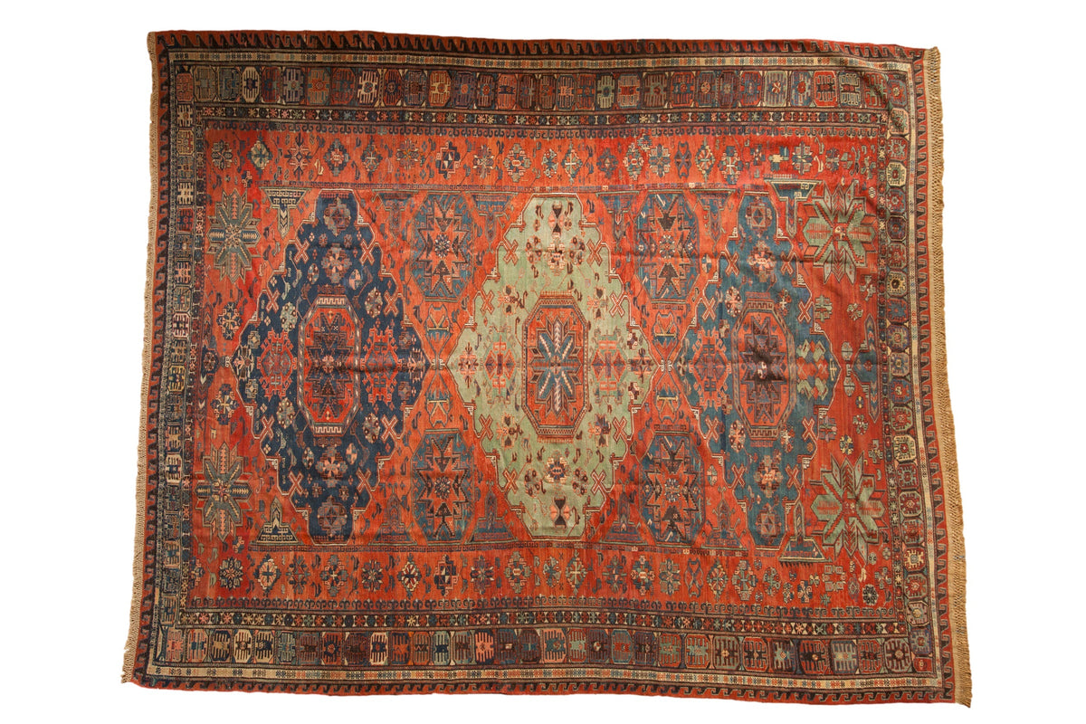Old New House® 8.5x10.5 Antique Soumac Design Carpet - Rugs