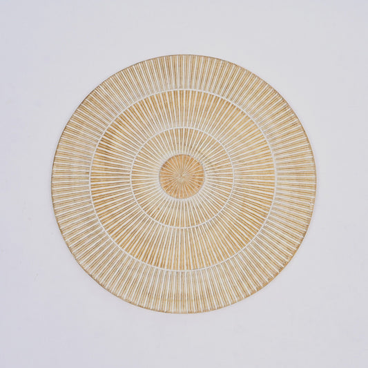 Handcarved Vintage Wheel Wall Decor - Brown / Antique White - Wall Decor - by Unique Piece Furniture (image 1 of 5) | Heavy
