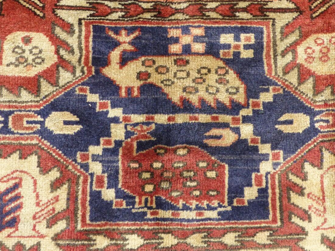 Rugistan Geometric Meshkin Persian Vintage Runner Rug Handmade Wool Carpet - 4'0"x 10'4"