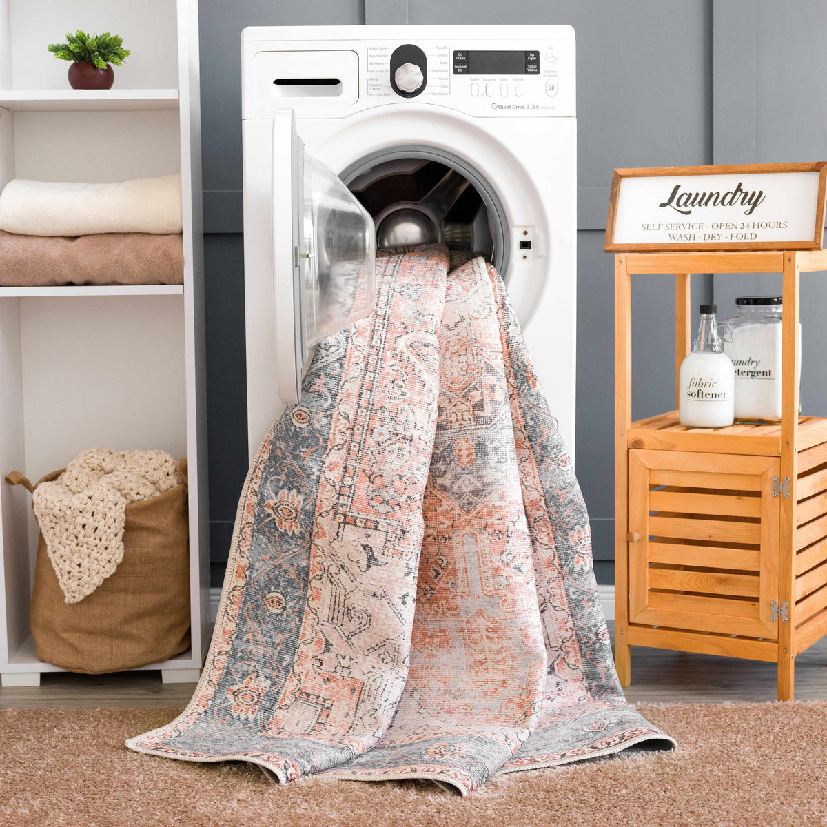 Boutique Rugs Rosman Distressed Washable Area Rug - Rugs